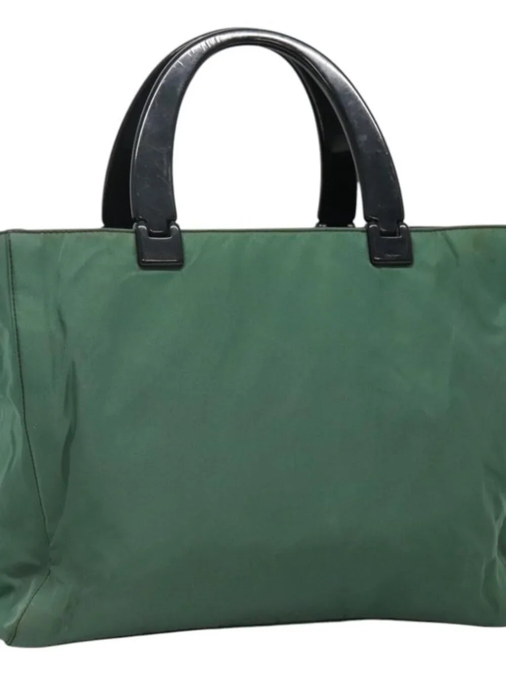PRADA Hand Bag Nylon Green Auth th5642